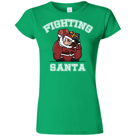 T-Shirts Irish Green / S Fighting Santa Junior Slimmer-Fit T-Shirt
