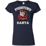 T-Shirts Navy / S Fighting Santa Junior Slimmer-Fit T-Shirt