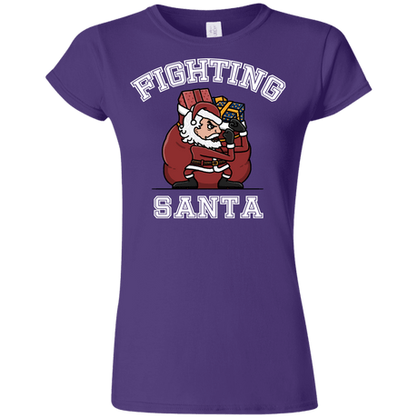 T-Shirts Purple / S Fighting Santa Junior Slimmer-Fit T-Shirt