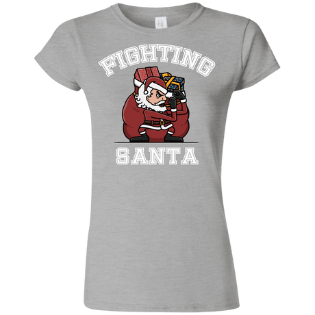 T-Shirts Sport Grey / S Fighting Santa Junior Slimmer-Fit T-Shirt