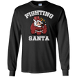T-Shirts Black / S Fighting Santa Men's Long Sleeve T-Shirt