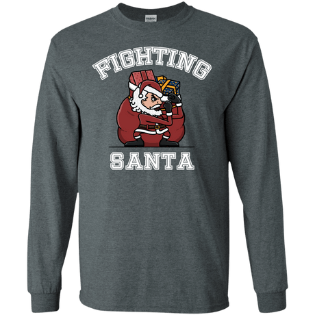 T-Shirts Dark Heather / S Fighting Santa Men's Long Sleeve T-Shirt