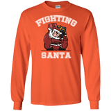 T-Shirts Orange / S Fighting Santa Men's Long Sleeve T-Shirt