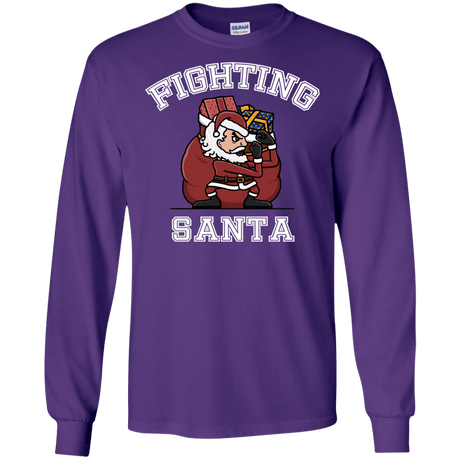 T-Shirts Purple / S Fighting Santa Men's Long Sleeve T-Shirt