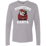 T-Shirts Heather Grey / S Fighting Santa Men's Premium Long Sleeve