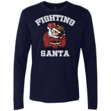 T-Shirts Midnight Navy / S Fighting Santa Men's Premium Long Sleeve
