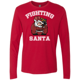 T-Shirts Red / S Fighting Santa Men's Premium Long Sleeve