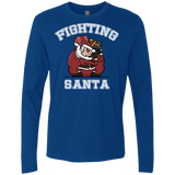 T-Shirts Royal / S Fighting Santa Men's Premium Long Sleeve