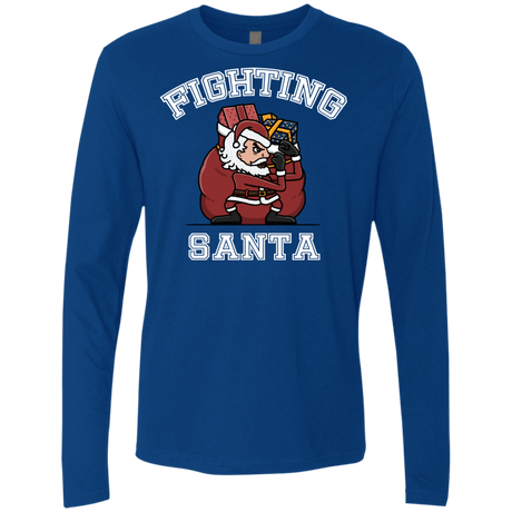 T-Shirts Royal / S Fighting Santa Men's Premium Long Sleeve