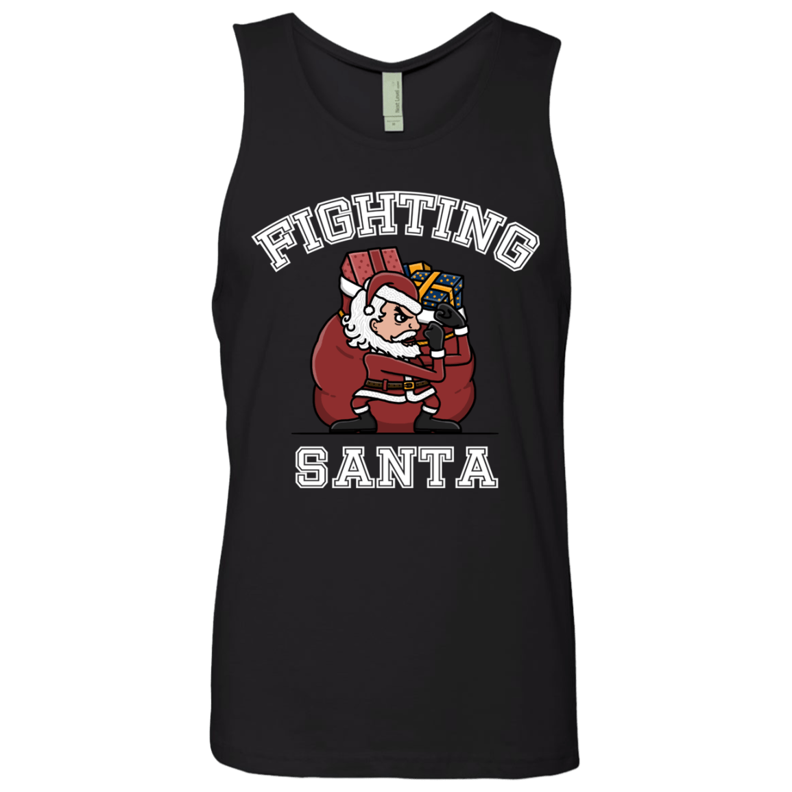 T-Shirts Black / S Fighting Santa Men's Premium Tank Top