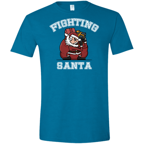 T-Shirts Antique Sapphire / S Fighting Santa Men's Semi-Fitted Softstyle
