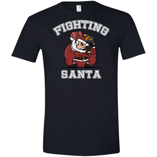 T-Shirts Black / X-Small Fighting Santa Men's Semi-Fitted Softstyle