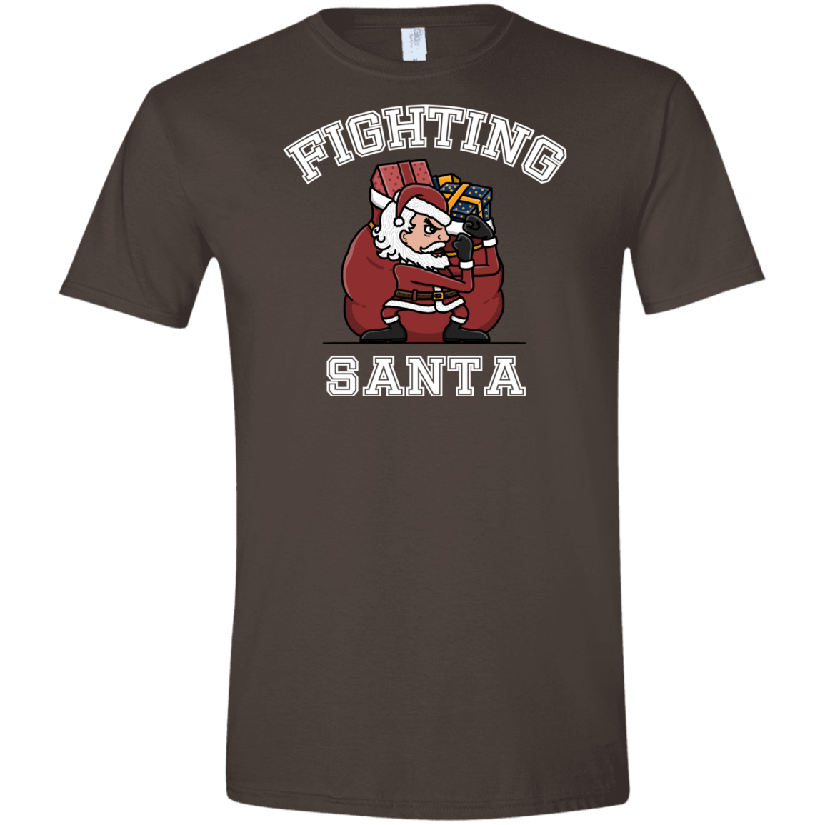 T-Shirts Dark Chocolate / S Fighting Santa Men's Semi-Fitted Softstyle