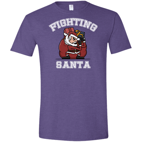 T-Shirts Heather Purple / S Fighting Santa Men's Semi-Fitted Softstyle