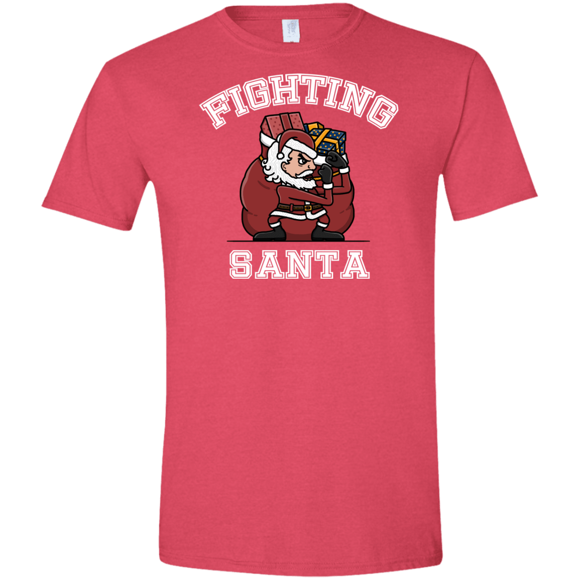 T-Shirts Heather Red / S Fighting Santa Men's Semi-Fitted Softstyle