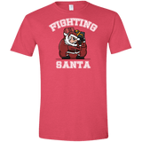 T-Shirts Heather Red / S Fighting Santa Men's Semi-Fitted Softstyle