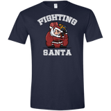 T-Shirts Navy / X-Small Fighting Santa Men's Semi-Fitted Softstyle