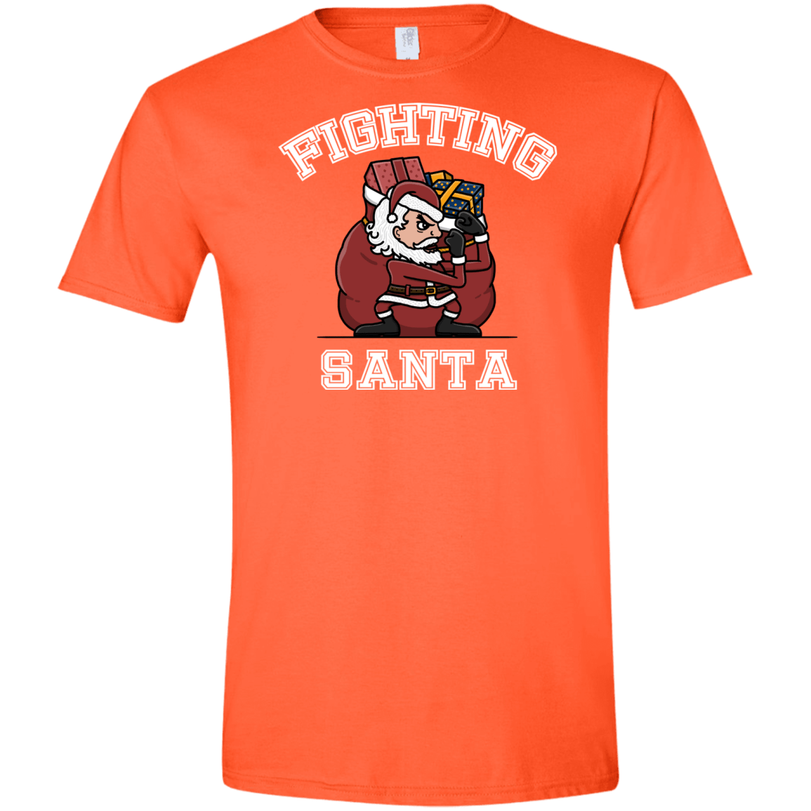 T-Shirts Orange / S Fighting Santa Men's Semi-Fitted Softstyle