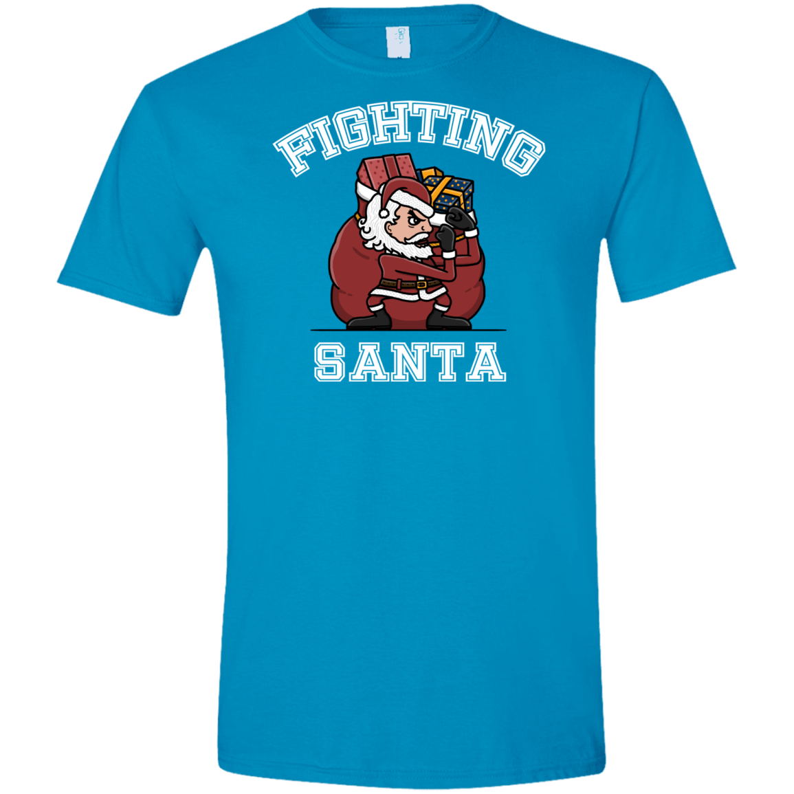 T-Shirts Sapphire / S Fighting Santa Men's Semi-Fitted Softstyle