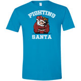 T-Shirts Sapphire / S Fighting Santa Men's Semi-Fitted Softstyle