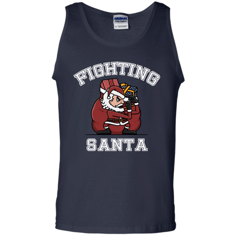 T-Shirts Navy / S Fighting Santa Men's Tank Top