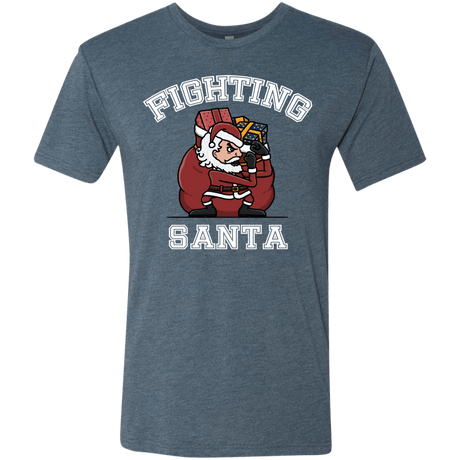 T-Shirts Indigo / S Fighting Santa Men's Triblend T-Shirt