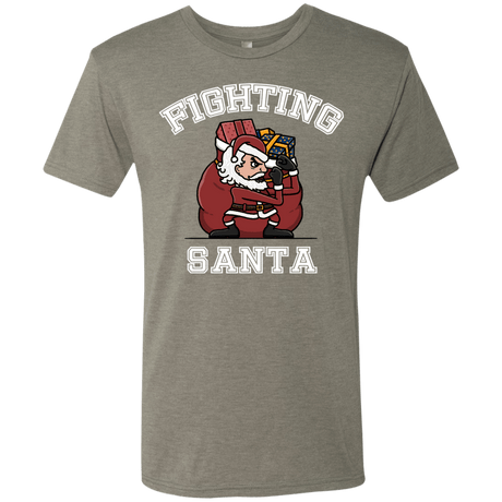 T-Shirts Venetian Grey / S Fighting Santa Men's Triblend T-Shirt