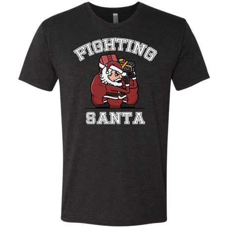T-Shirts Vintage Black / S Fighting Santa Men's Triblend T-Shirt