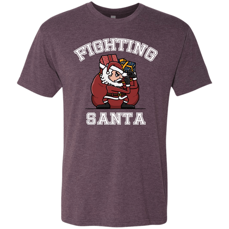 T-Shirts Vintage Purple / S Fighting Santa Men's Triblend T-Shirt