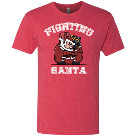 T-Shirts Vintage Red / S Fighting Santa Men's Triblend T-Shirt