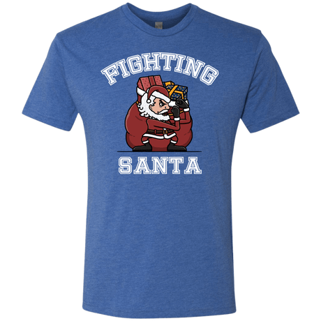 T-Shirts Vintage Royal / S Fighting Santa Men's Triblend T-Shirt