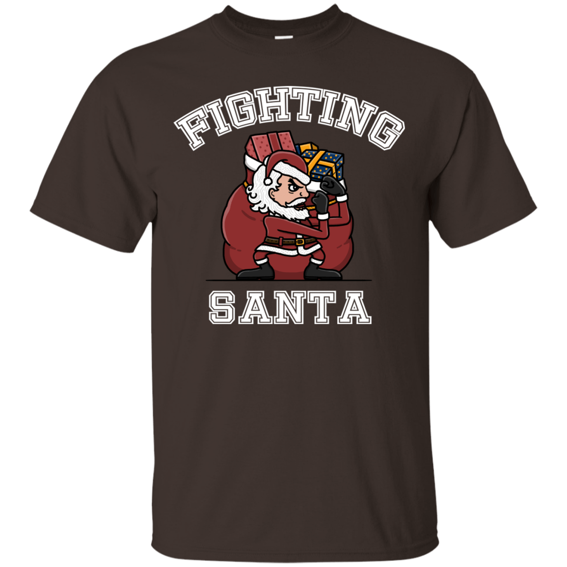 T-Shirts Dark Chocolate / S Fighting Santa T-Shirt