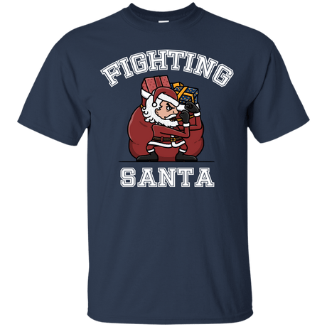T-Shirts Navy / S Fighting Santa T-Shirt
