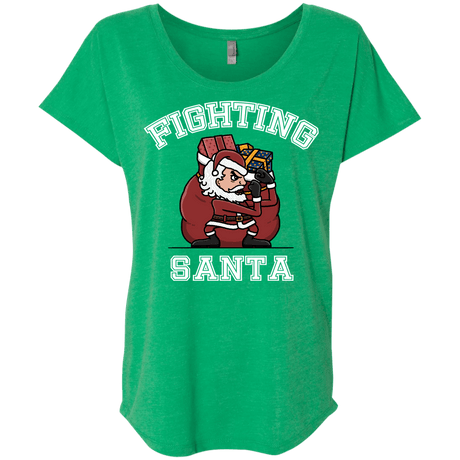 T-Shirts Envy / X-Small Fighting Santa Triblend Dolman Sleeve
