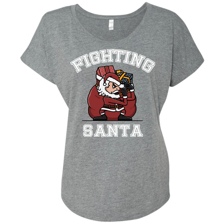 T-Shirts Premium Heather / X-Small Fighting Santa Triblend Dolman Sleeve