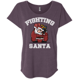 T-Shirts Vintage Purple / X-Small Fighting Santa Triblend Dolman Sleeve