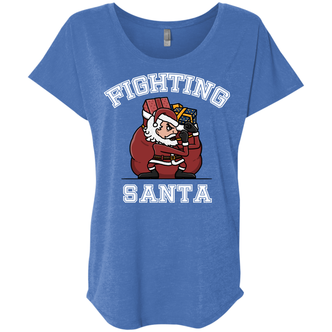 T-Shirts Vintage Royal / X-Small Fighting Santa Triblend Dolman Sleeve