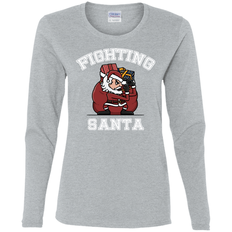 T-Shirts Sport Grey / S Fighting Santa Women's Long Sleeve T-Shirt