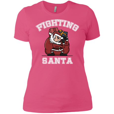 T-Shirts Hot Pink / X-Small Fighting Santa Women's Premium T-Shirt