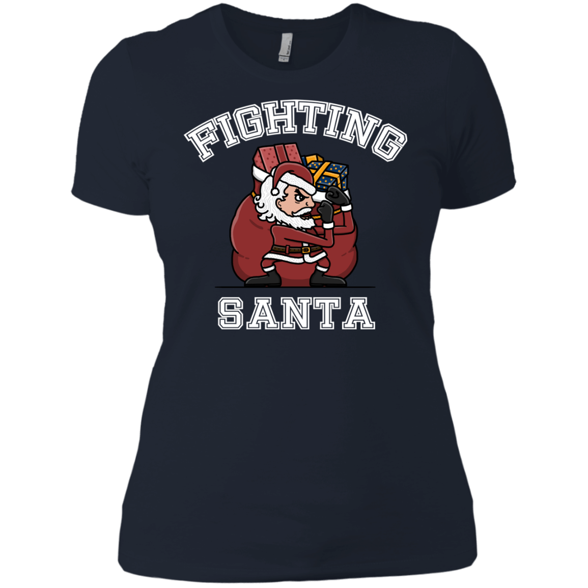 T-Shirts Midnight Navy / X-Small Fighting Santa Women's Premium T-Shirt