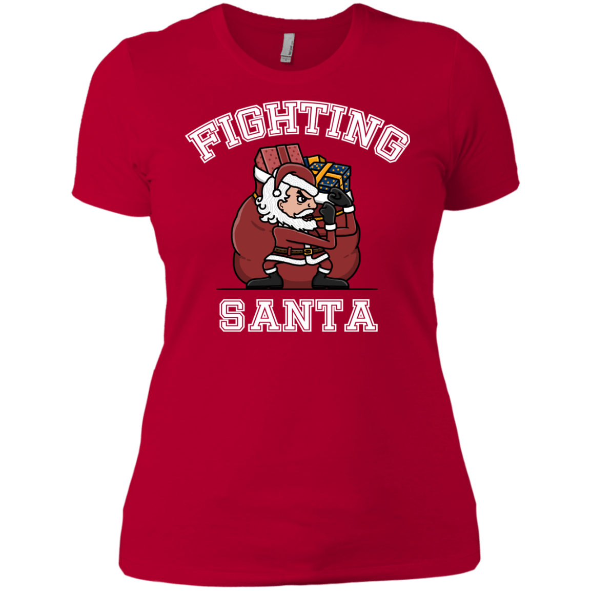 T-Shirts Red / X-Small Fighting Santa Women's Premium T-Shirt