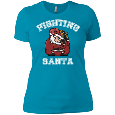 T-Shirts Turquoise / X-Small Fighting Santa Women's Premium T-Shirt