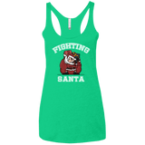 T-Shirts Envy / X-Small Fighting Santa Women's Triblend Racerback Tank
