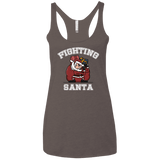 T-Shirts Macchiato / X-Small Fighting Santa Women's Triblend Racerback Tank