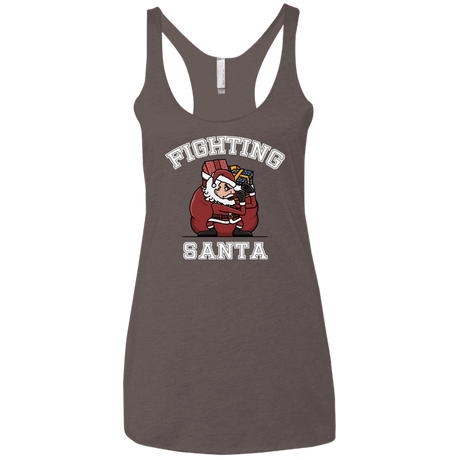 T-Shirts Macchiato / X-Small Fighting Santa Women's Triblend Racerback Tank