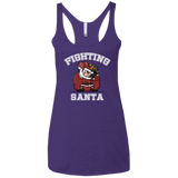 T-Shirts Purple Rush / X-Small Fighting Santa Women's Triblend Racerback Tank