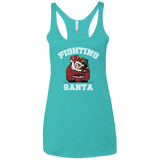 T-Shirts Tahiti Blue / X-Small Fighting Santa Women's Triblend Racerback Tank