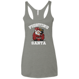 T-Shirts Venetian Grey / X-Small Fighting Santa Women's Triblend Racerback Tank