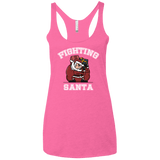 T-Shirts Vintage Pink / X-Small Fighting Santa Women's Triblend Racerback Tank