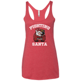 T-Shirts Vintage Red / X-Small Fighting Santa Women's Triblend Racerback Tank